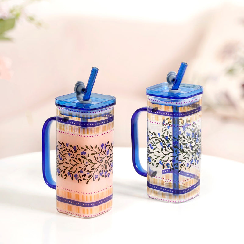 Sapphire Sipper With Straw Set Of 2 In Gift Box