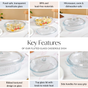 Fluted Glass Casserole Dish With Lid 1800ml