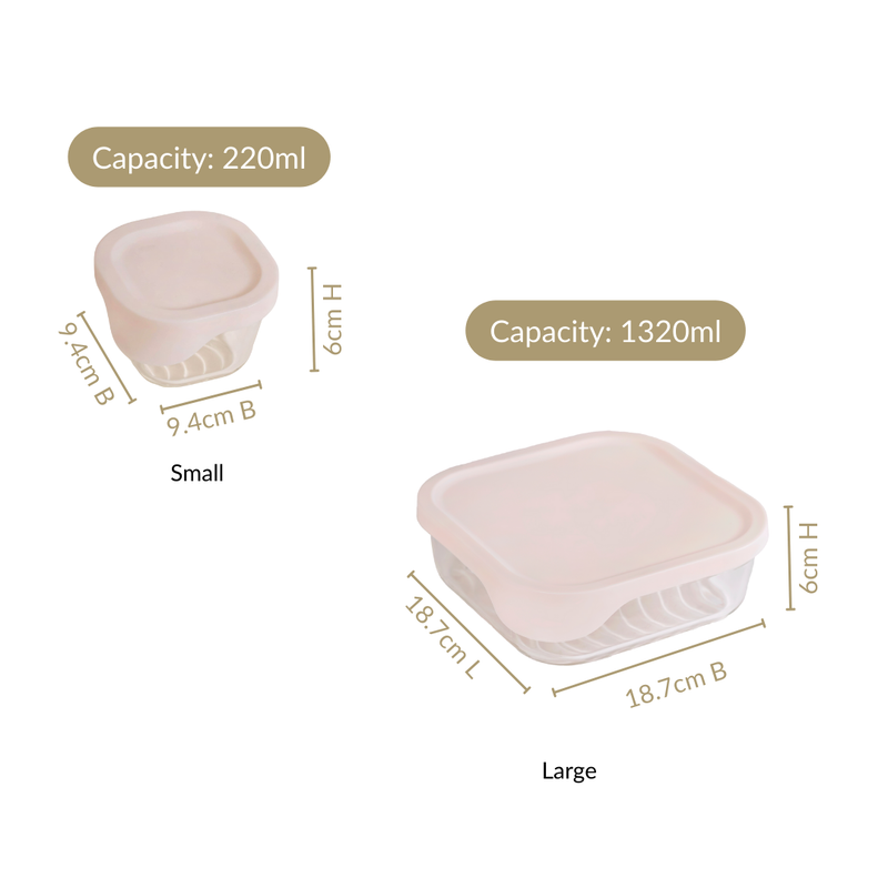 Groovo Lite Microwave Safe Glass Food Container Set Of 5 220ml 1320ml