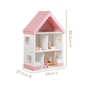 Wooden Dollhouse With Furniture Set Pink