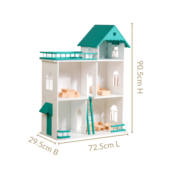 Three Storey Dollhouse With Furniture