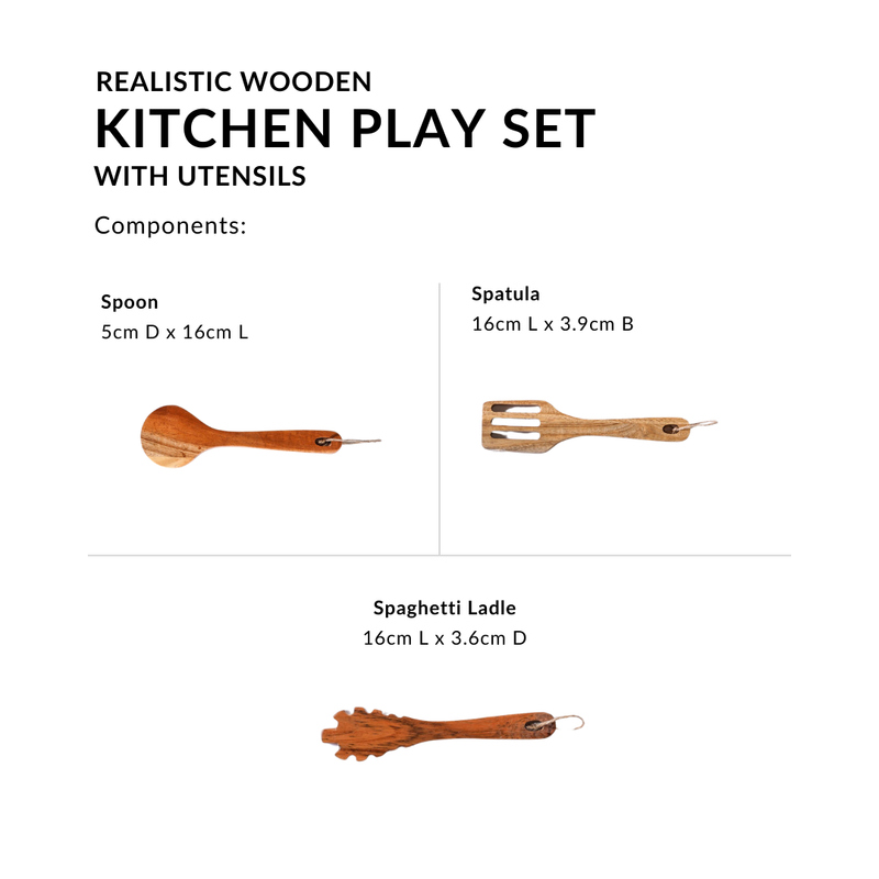 Wooden Kitchen Play Set With Utensils