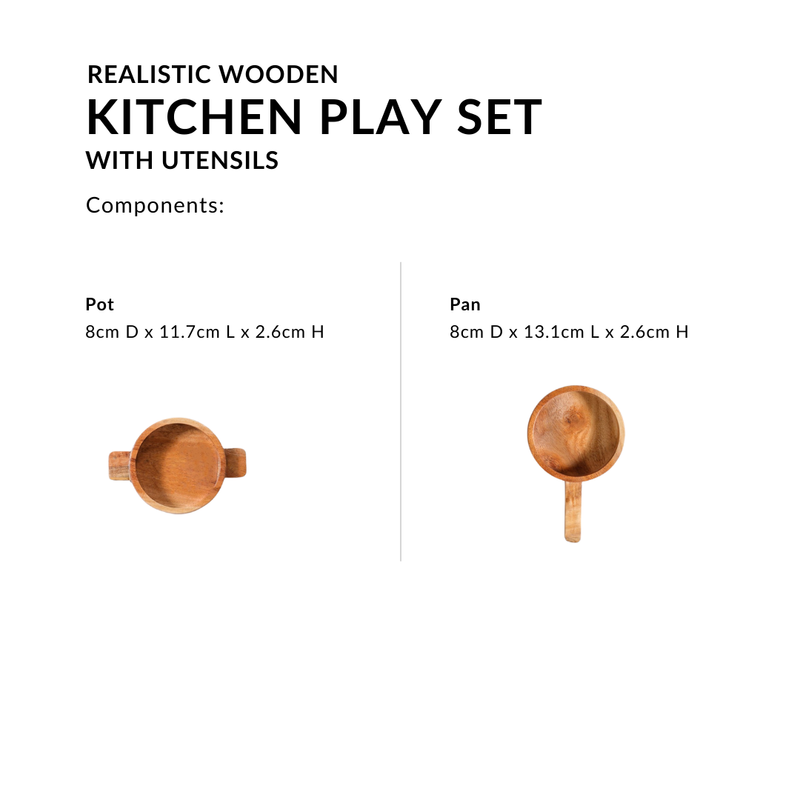 Wooden Kitchen Play Set With Utensils
