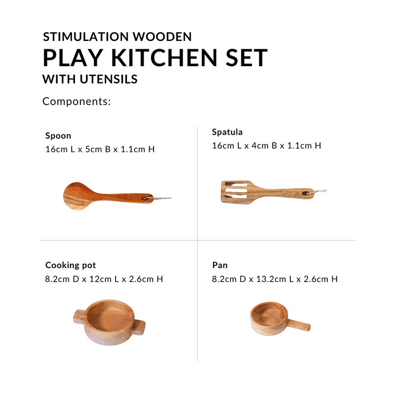 Stimulation Wooden Play Kitchen Set With Utensils
