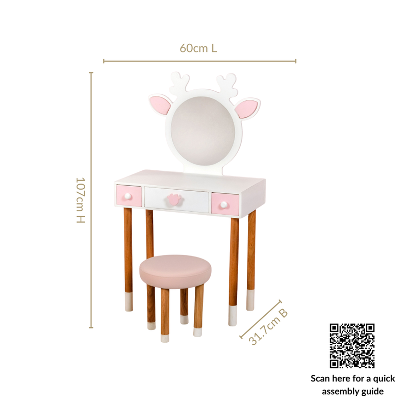 Little Deer Pretend Play Dressing Table Set