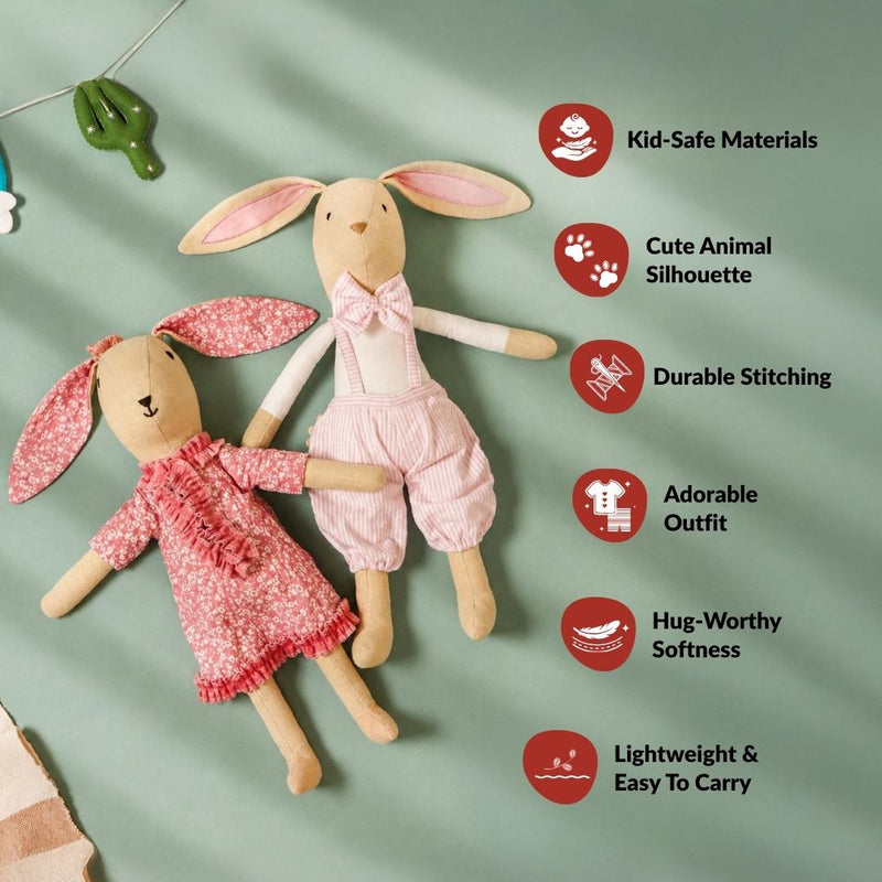 Mr And Mrs Bunny Cuddly Toy Set Of 2