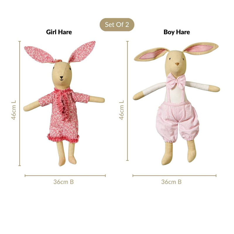 Mr And Mrs Bunny Cuddly Toy Set Of 2