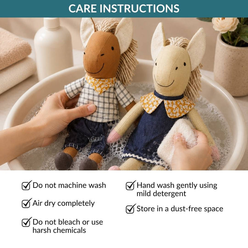 Country Horse And Mare Stuffed Toy Set Of 2