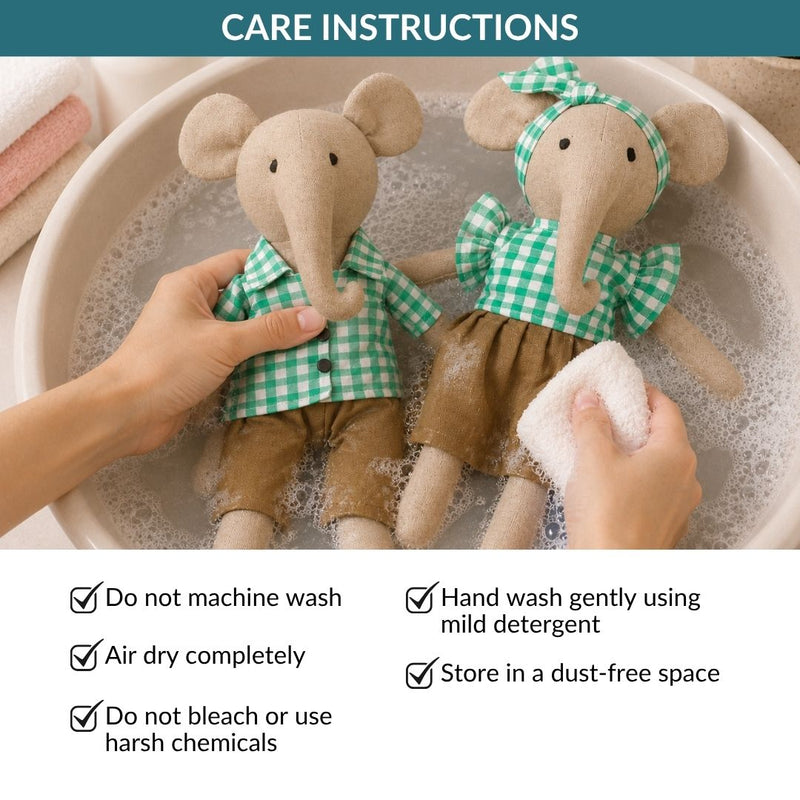 Elephant Plushie Sustainable Stuffed Animal Pair