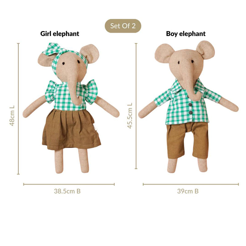 Elephant Plushie Sustainable Stuffed Animal Pair