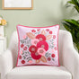 Pink Stripe Cotton Embroidered Cushion Cover 40x40cm