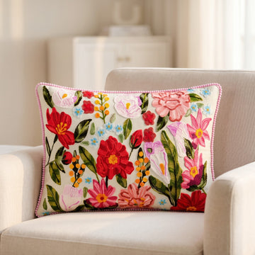 Secret Oasis Embroidered Cotton Cover 50x35cm
