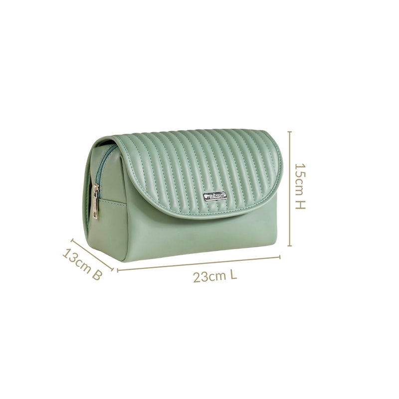 Multicompartment Travel Makeup Pouch Mint Green