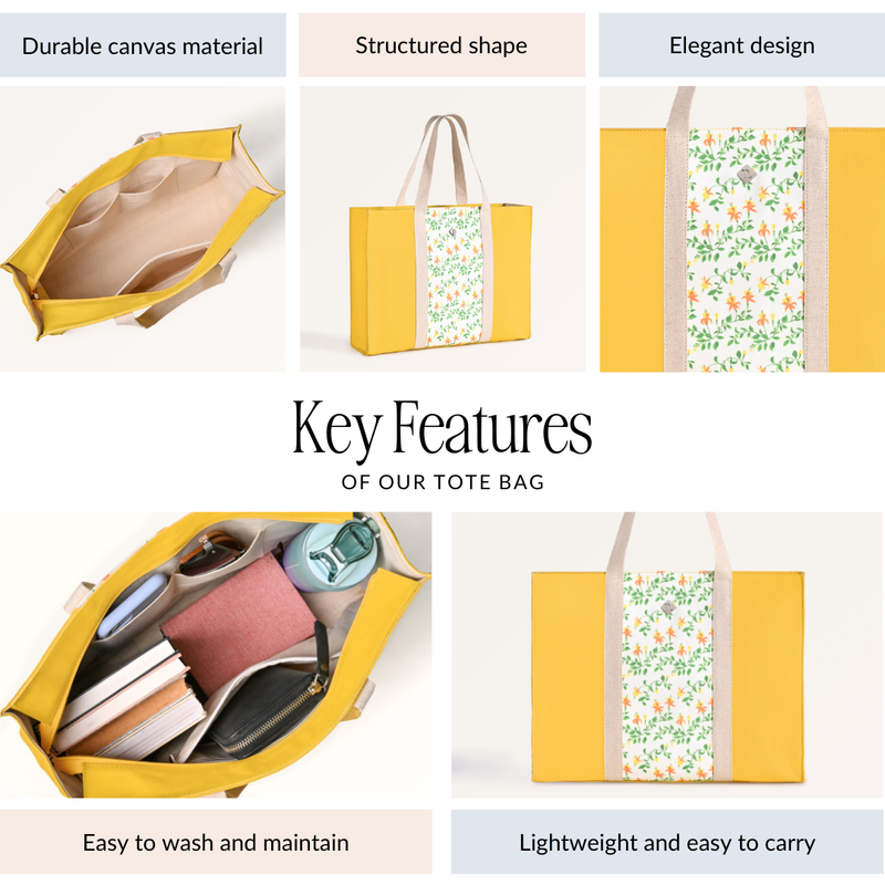 Floracore Canvas Tote Bag Yellow