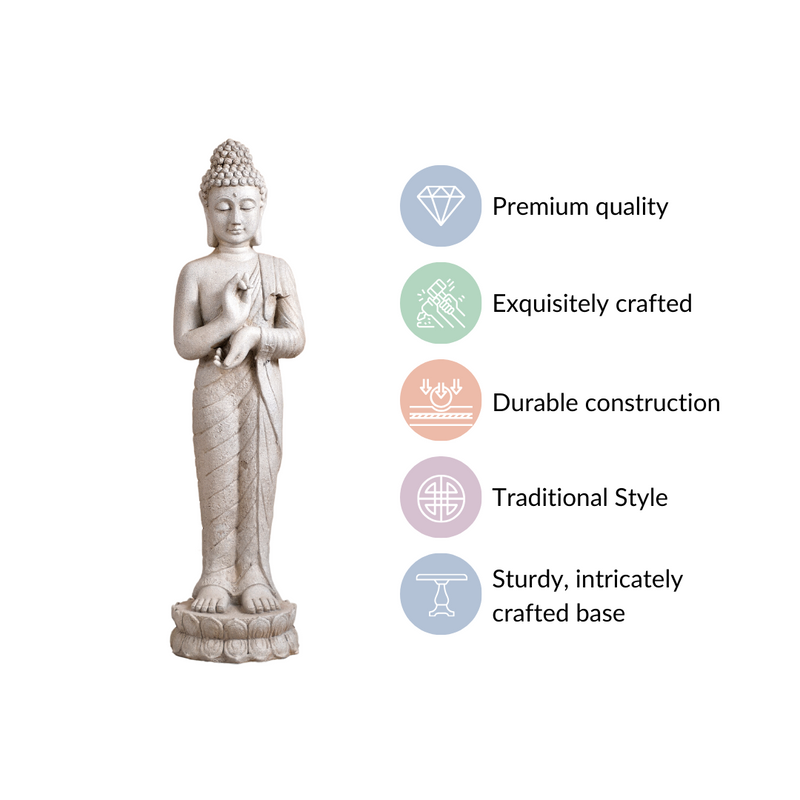 Buddha Statue- Standing Buddha Statue, Meditation Decor, Spiritual Figurine, Zen Home Decor, Buddha Sculpture