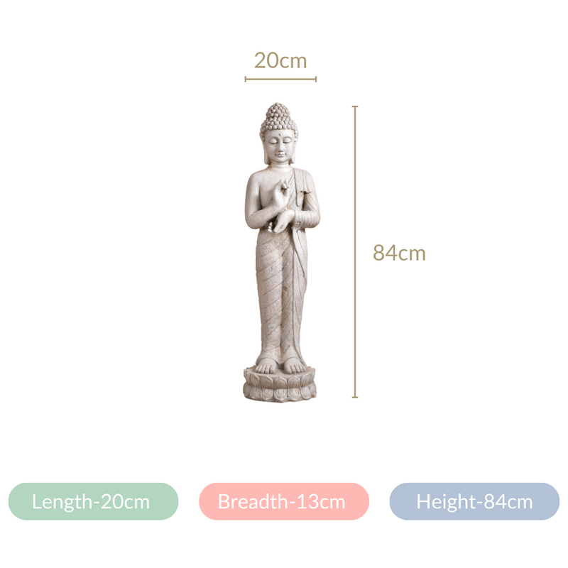 Buddha Statue- Standing Buddha Statue, Meditation Decor, Spiritual Figurine, Zen Home Decor, Buddha Sculpture