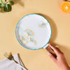 Circular Bbq Floral Plate Large - Ceramic platter, serving platter, fruit platter, snack plate | Plates for dining table & home decor