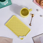 Bow Cup With Rectangular Plate Yellow 260 ml- Tea cup, coffee cup, cup for tea | Cups and Mugs for Office Table & Home Decoration