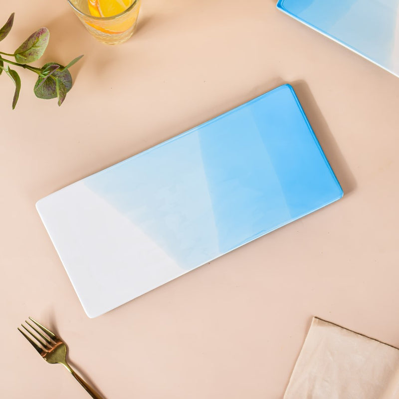 Ombre Ceramic Platter Blue Large 12 Inch - Ceramic platter, serving platter, fruit platter | Plates for dining table & home decor