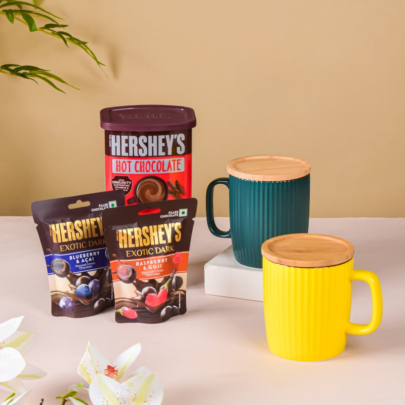 Vibrant Ceramic Mugs Gift Hamper Set Of 5
