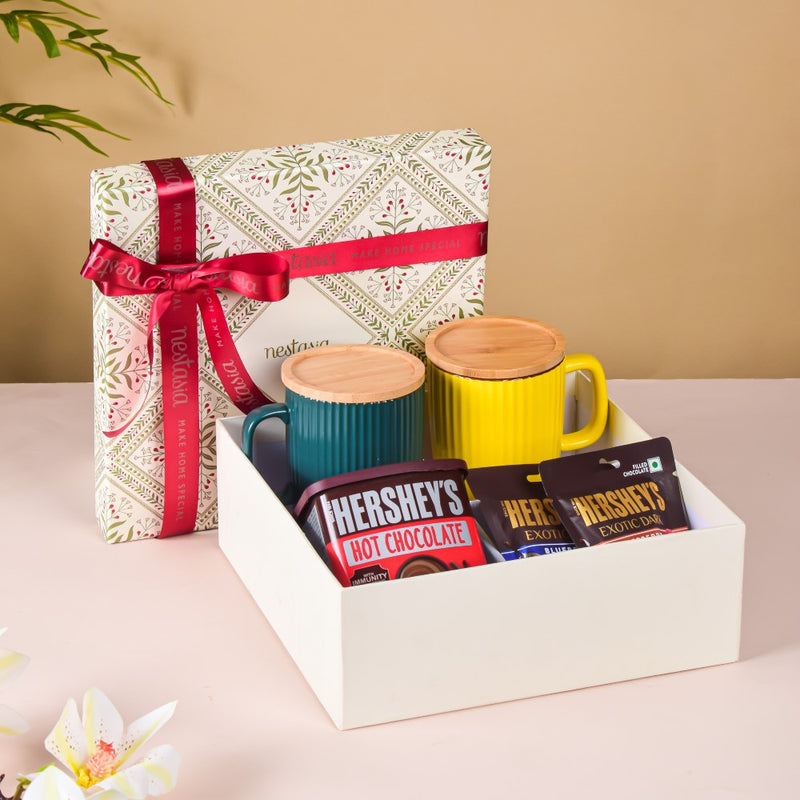 Vibrant Ceramic Mugs Gift Hamper Set Of 5