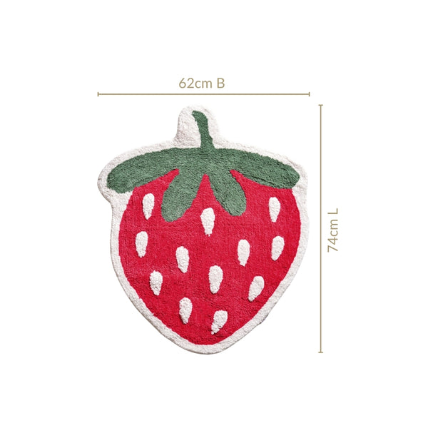 Strawberry Cotton Anti Slip Floor Mat 74x62cm