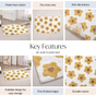Anti Slip Cotton Yellow Daisy Mat 83x53cm