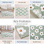 Sage Green Tufted Cotton Anti Slip Floor Mat 82x52cm