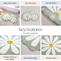 Flower Power Anti Slip Cotton Floor Mat 105x53cm