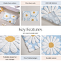 Supersoft Cotton Roseate Anti Slip Floor Mat Blue 85x52cm