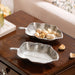 Leaf Metal Platter Silver Set Of 2