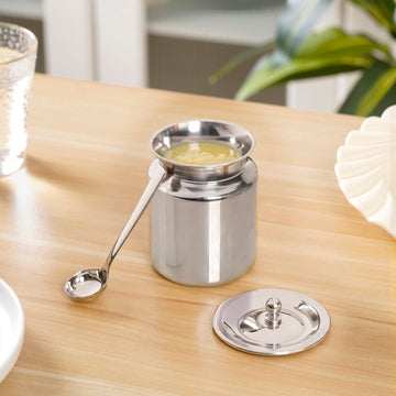 Plain Ghee Pot With Spoon 350ml