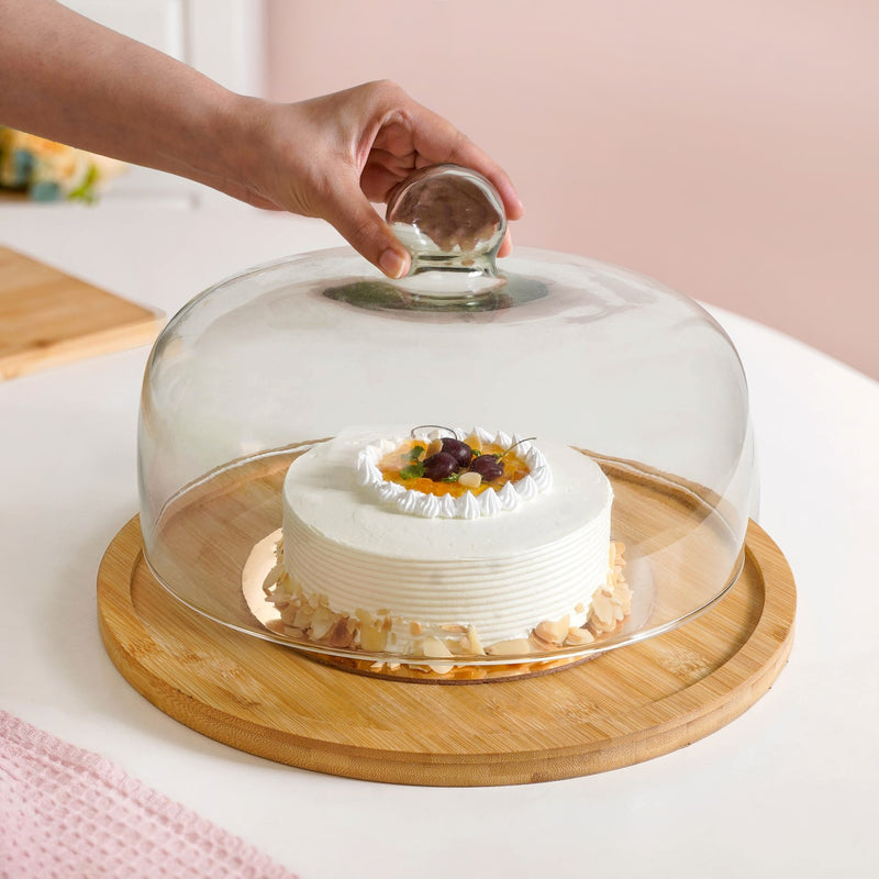 Cake Stand With Transparent Cloche