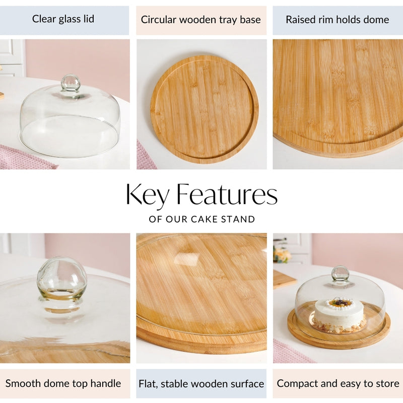 Cake Stand With Transparent Cloche