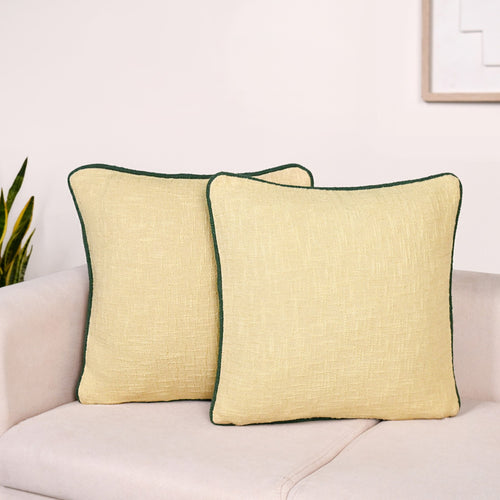 Calm Green Border Cushion Covers Set of 2