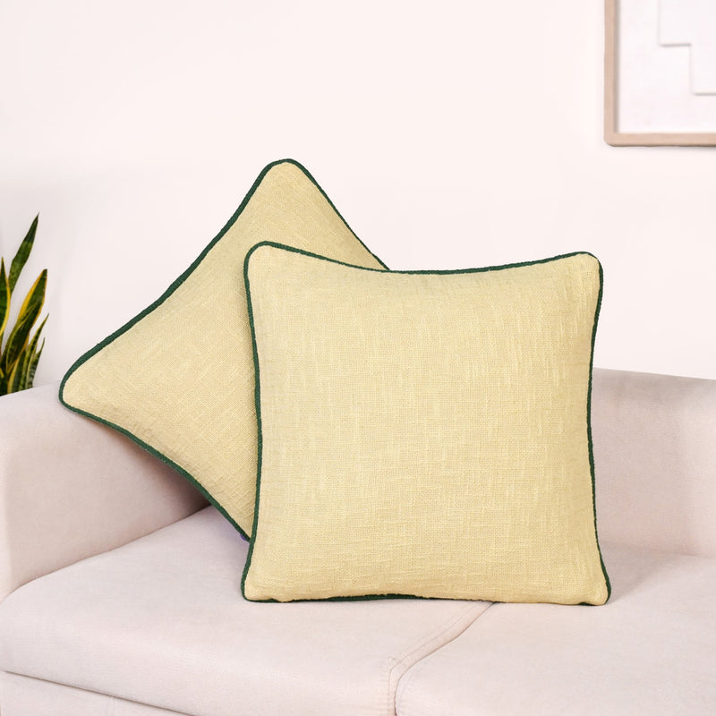 Calm Green Border Cushion Covers Set of 2