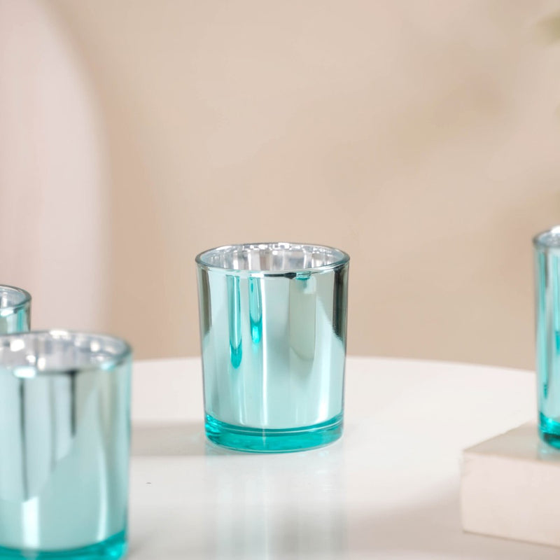 Votive Glass Tealight Holder Set Of 4 Blue