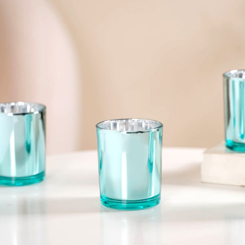 Votive Glass Tealight Holder Set Of 4 Blue