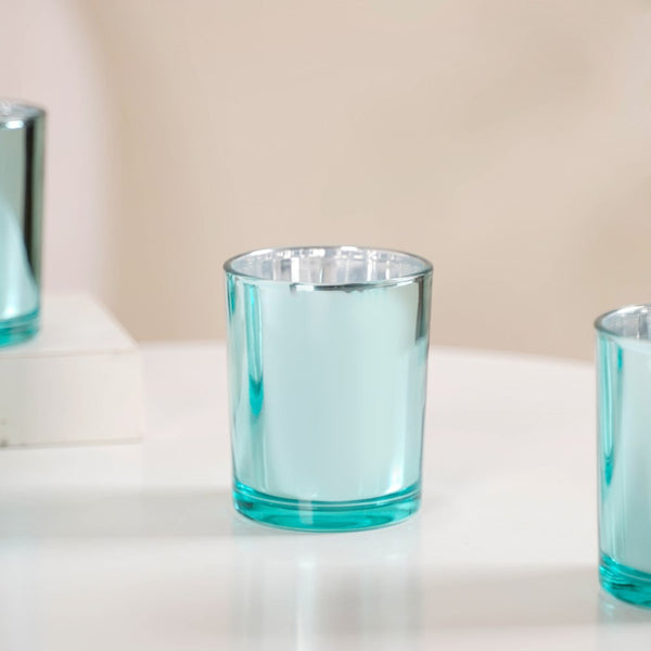 Votive Glass Tealight Holder Set Of 4 Blue