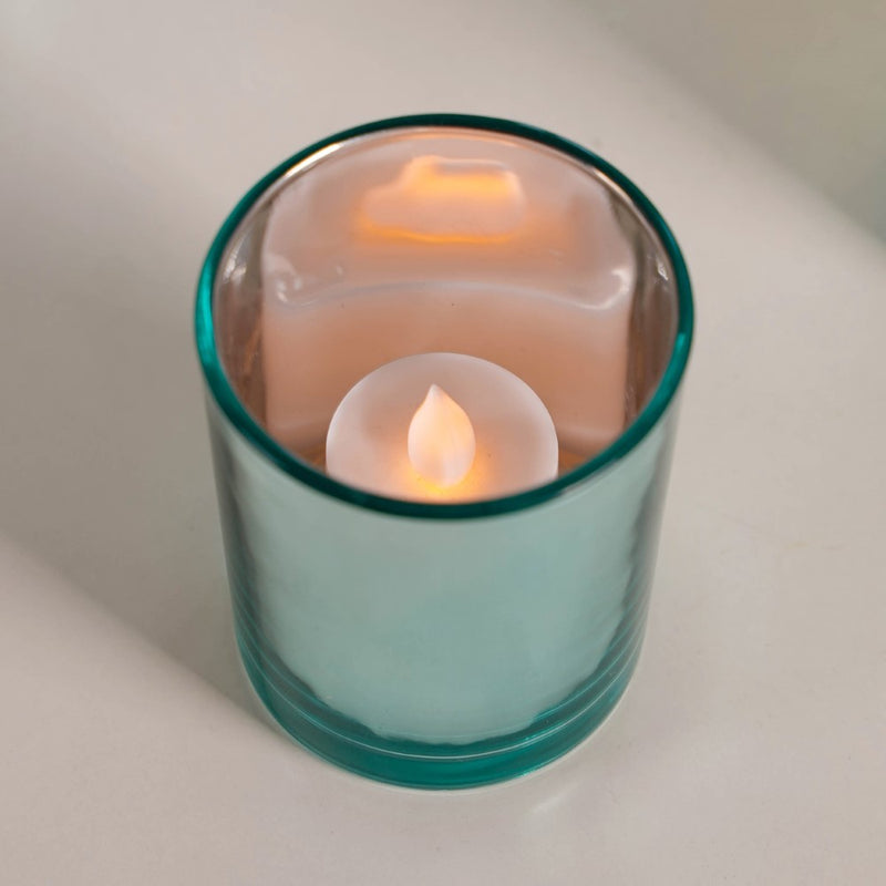 Votive Glass Tealight Holder Set Of 4 Blue