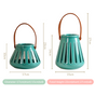 Teal Decorative Cut Out Lantern Candle Holder Set of 2