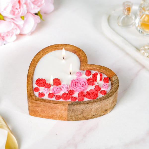 Heart Rose Scented Candle