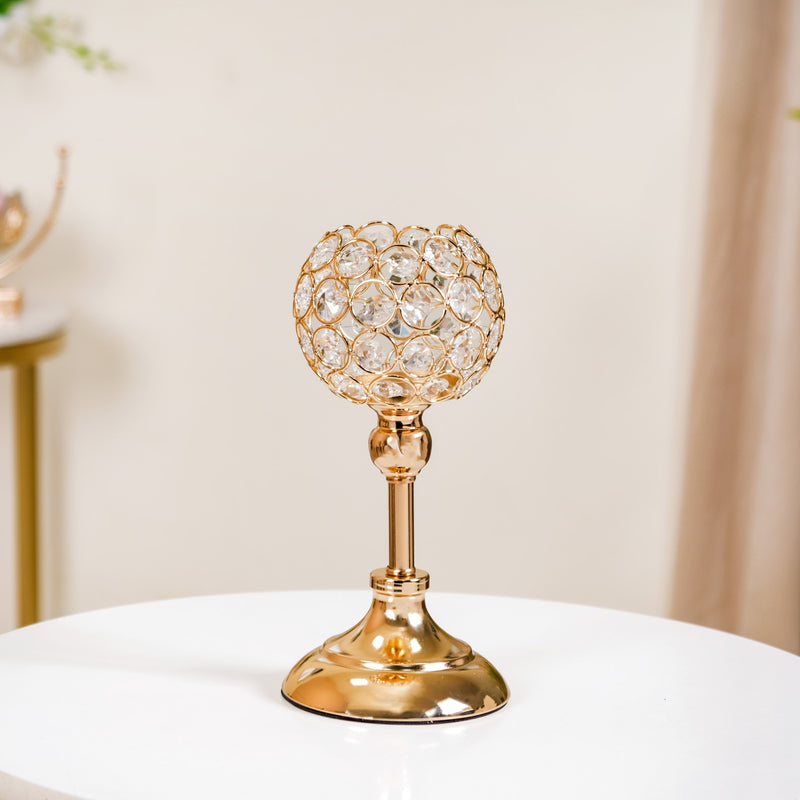 Luxurious Crystal Votive Holder Stand Set Of 2