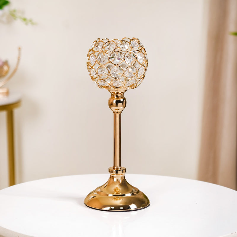 Luxurious Crystal Votive Holder Stand Set Of 2