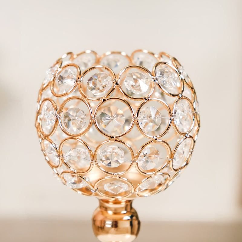 Luxurious Crystal Votive Holder Stand Set Of 2