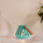 Teal Decorative Cut Out Lantern Candle Holder Set of 2