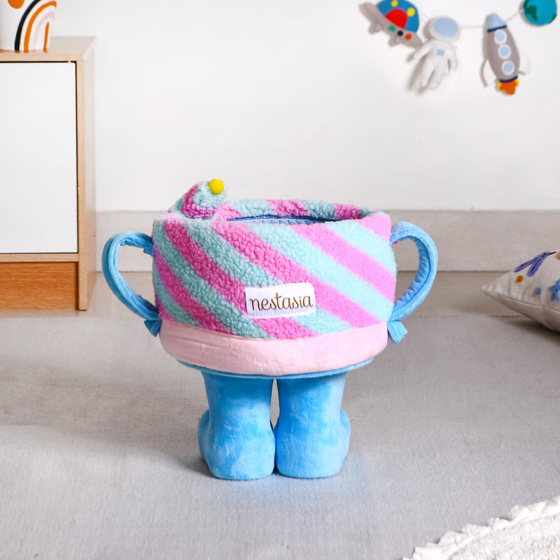 Candy Swirl Plush Basket With Feet