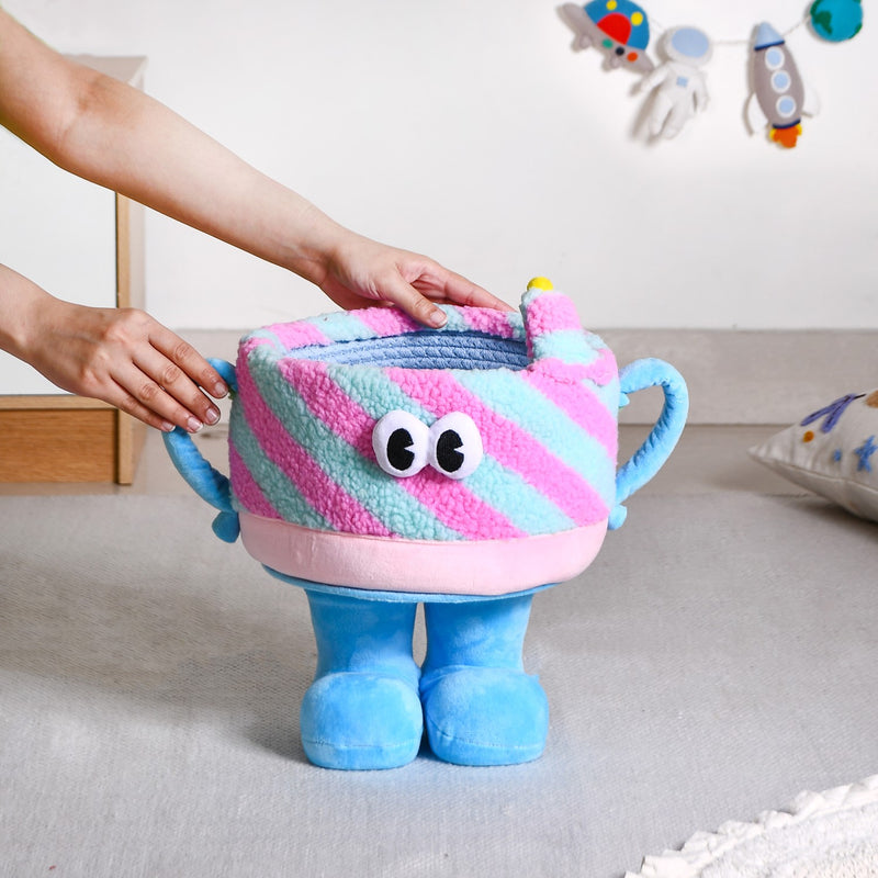 Candy Swirl Plush Basket With Feet