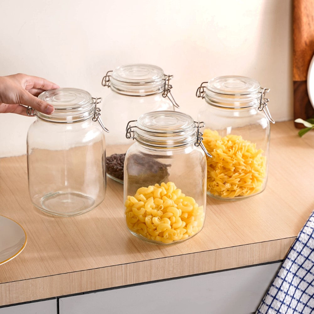 Kitchen Jars With Clip Lids Set Online- Small Glass Jars | Nestasia
