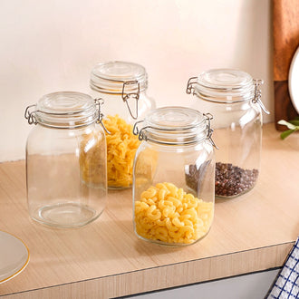 Kitchen Jars With Clip Lids Set Of 4 Large